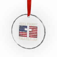 Hard Fought Hallelujah Crystal Glass Ornament Patriotic Christian Faith American Flag - Wonder Print Shop