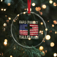 Hard Fought Hallelujah Crystal Glass Ornament Patriotic Christian Faith American Flag - Wonder Print Shop