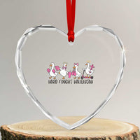 Hard Fought Hallelujah Heart Crystal Glass Ornament Funny Christian Goose - Wonder Print Shop