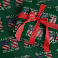 Hard Fought Hallelujah Wrapping Paper Roll Patriotic Christian Faith American Flag - Wonder Print Shop