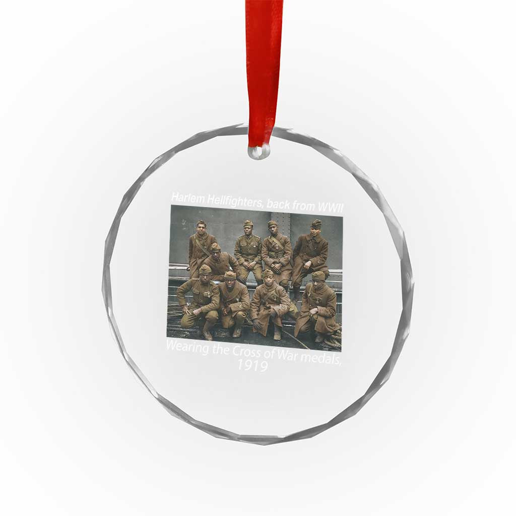 Harlem Hellfighters 1919 WWII Heroes Crystal Glass Ornament Cross of War Medal Tribute African American Black History - Wonder Print Shop