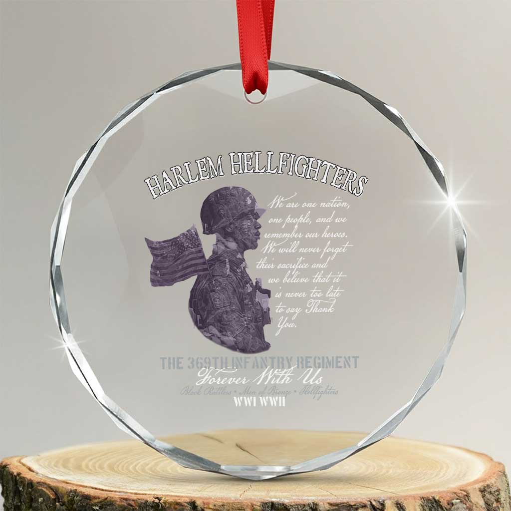 Harlem Hellfighters Tribute Crystal Glass Ornament 369th Infantry Regiment Military Soldiers Vintage - Wonder Print Shop
