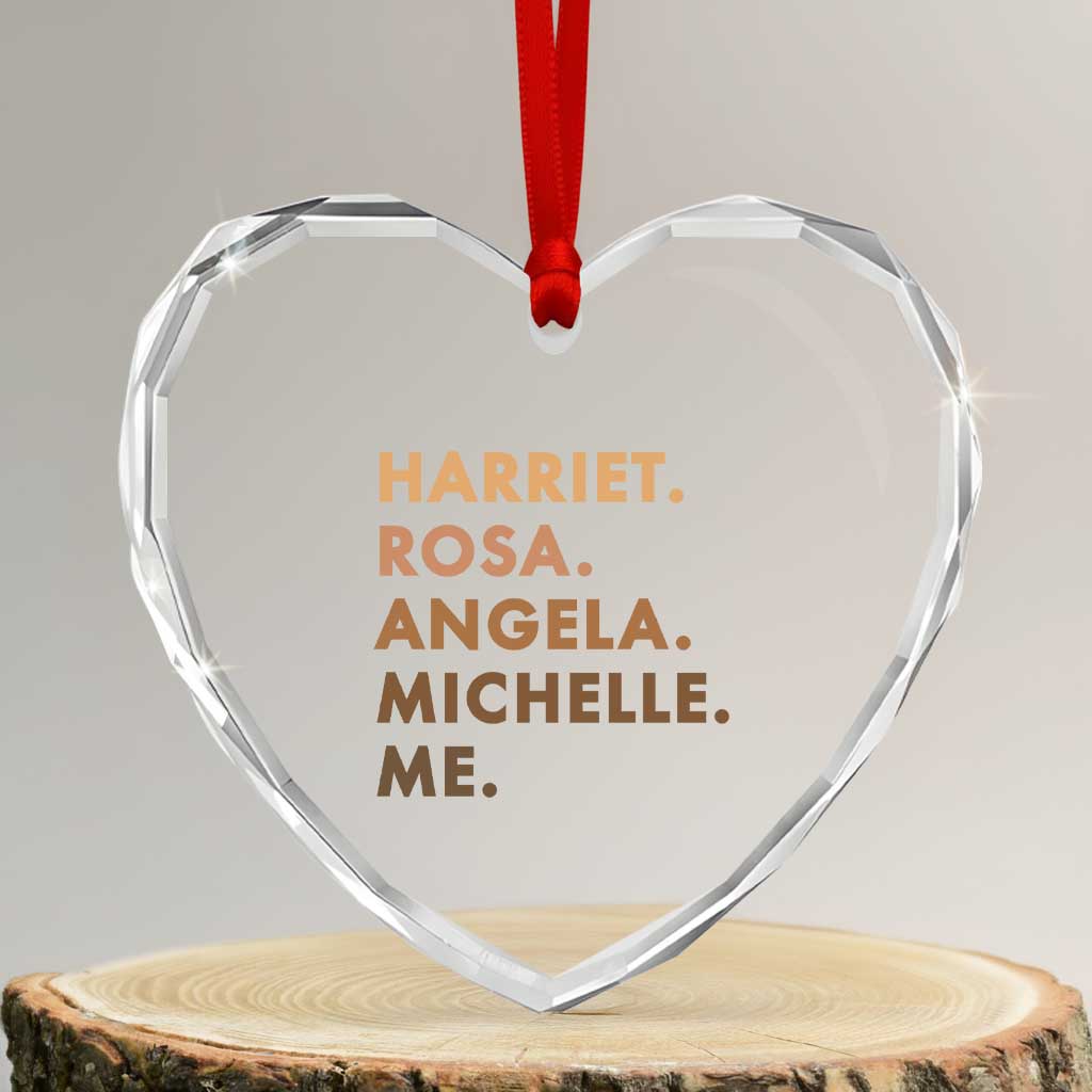 Harriet Rosa Angela Michelle Me Heart Crystal Glass Ornament Black History Month Feminist Women Leaders - Wonder Print Shop