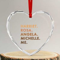 Harriet Rosa Angela Michelle Me Heart Crystal Glass Ornament Black History Month Feminist Women Leaders - Wonder Print Shop