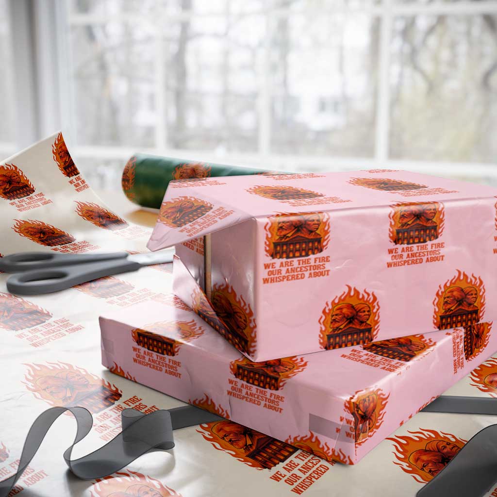 Harriet Tubman and Frederick Douglass Wrapping Paper Roll We Are the Fire Our Ancestors Whispered About Juneteenth 1865 - Wonder Print Shop
