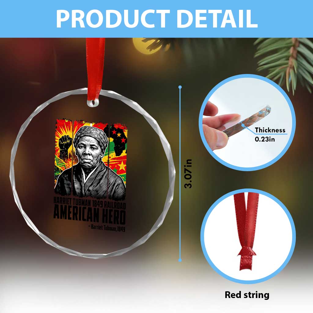 Harriet Tubman Black History Month Crystal Glass Ornament Underground Railroad American Hero History