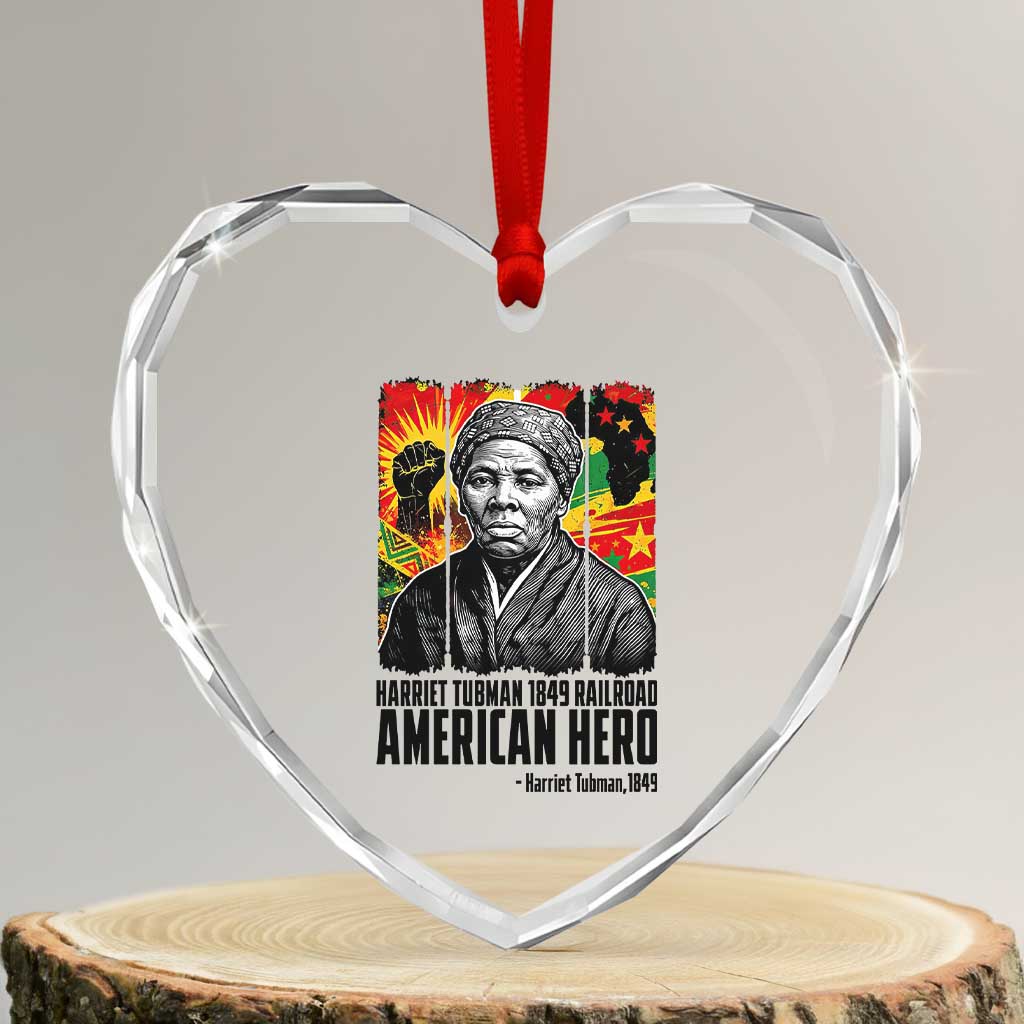 Harriet Tubman Black History Month Heart Crystal Glass Ornament Underground Railroad American Hero History