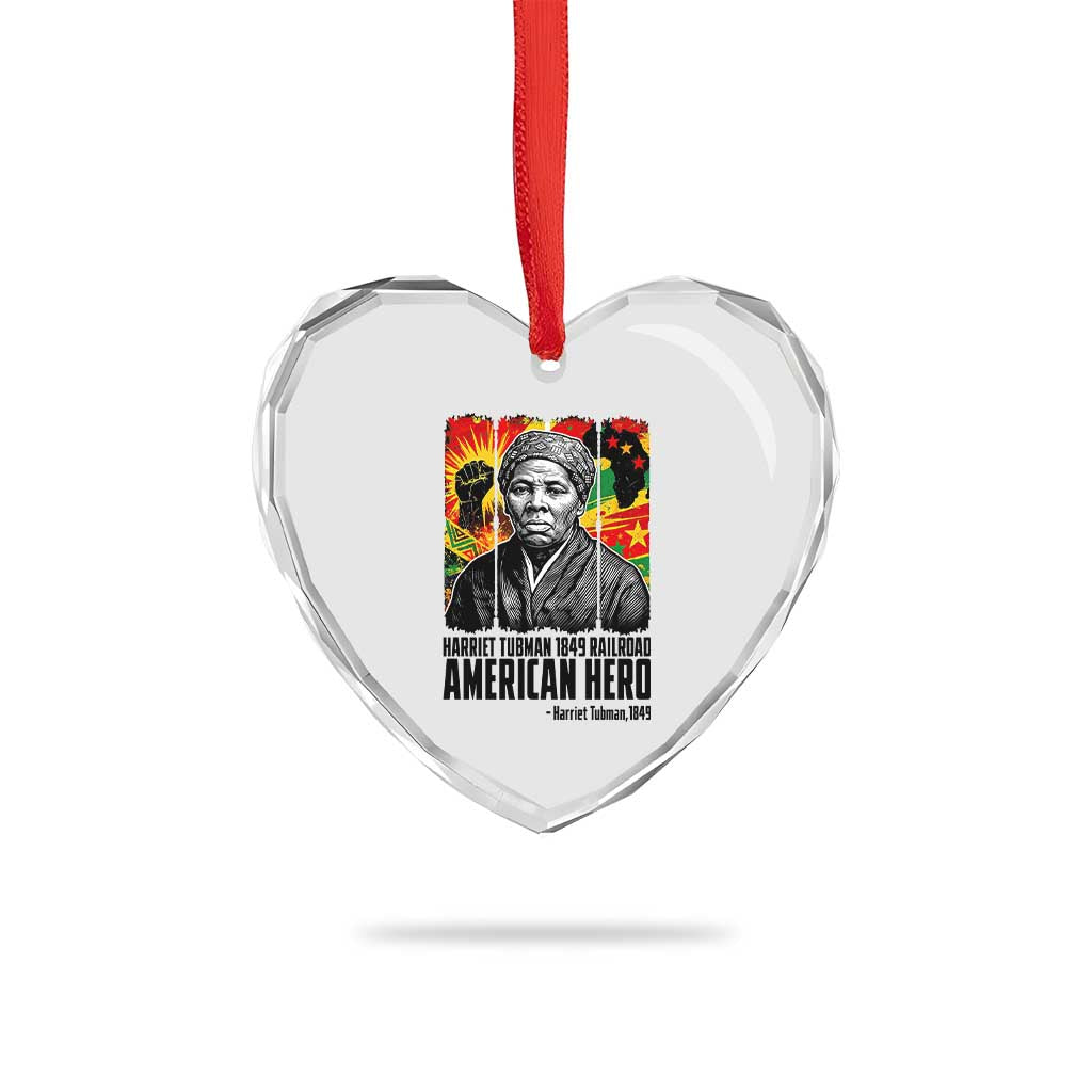 Harriet Tubman Black History Month Heart Crystal Glass Ornament Underground Railroad American Hero History