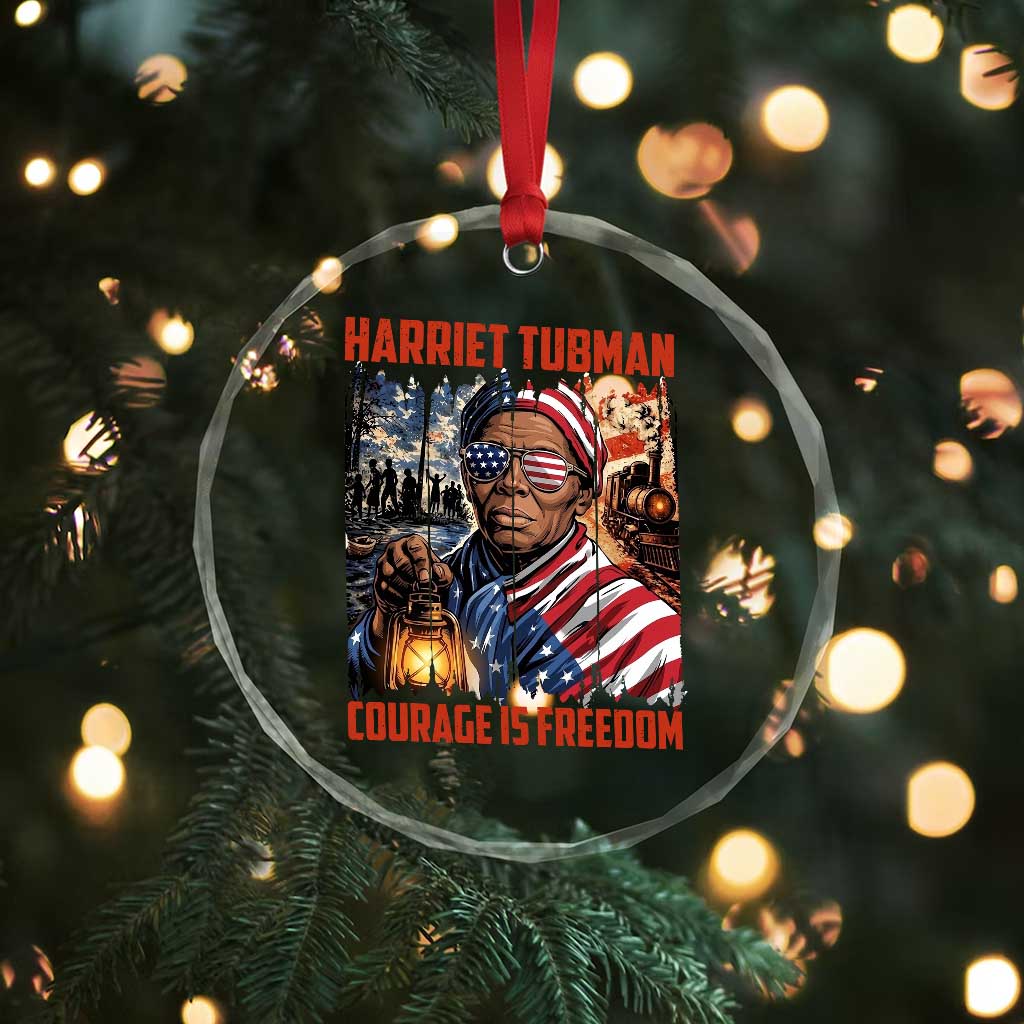 Harriet Tubman Courage Is Freedom Crystal Glass Ornament Black History Gift - Wonder Print Shop