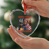 Harriet Tubman Courage Is Freedom Heart Crystal Glass Ornament Black History Gift - Wonder Print Shop