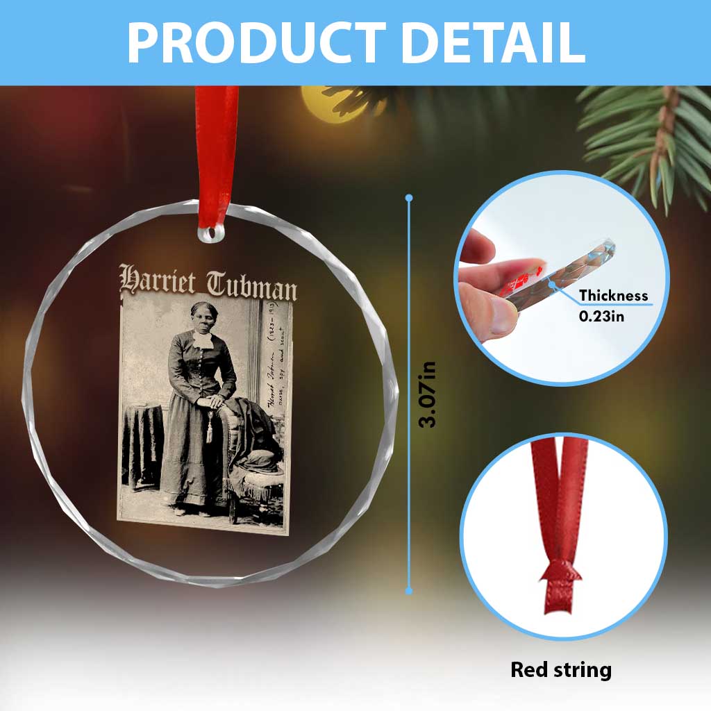 Harriet Tubman Crystal Glass Ornament Juneteenth Black History Freedom - Wonder Print Shop