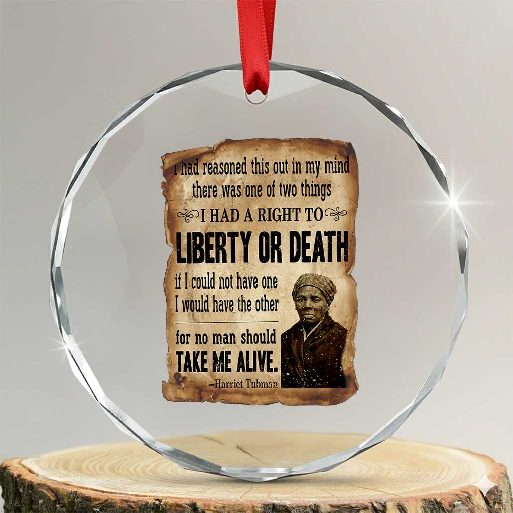 Harriet Tubman Crystal Glass Ornament Liberty Or Death Black History Legacy