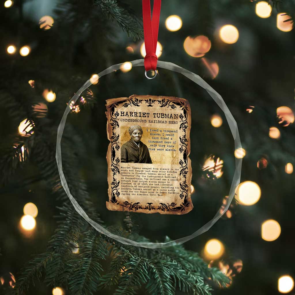 Harriet Tubman Crystal Glass Ornament Womens History Month Gift
