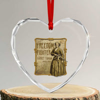 Harriet Tubman Freedom Fighter Heart Crystal Glass Ornament Feminist History Gift - Wonder Print Shop