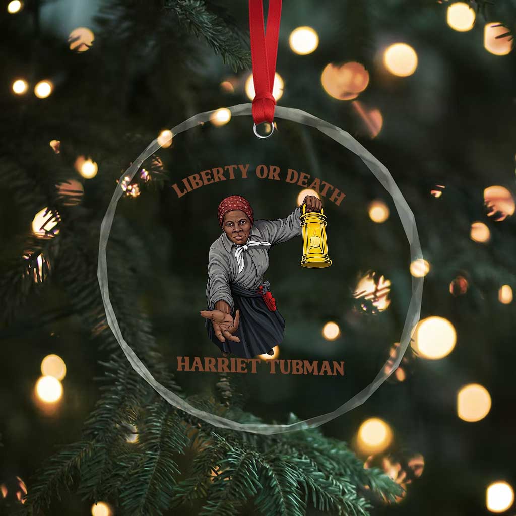 Harriet Tubman Freedom Quote Crystal Glass Ornament Liberty Or Death - Wonder Print Shop