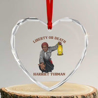 Harriet Tubman Freedom Quote Heart Crystal Glass Ornament Liberty Or Death - Wonder Print Shop