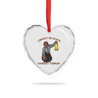 Harriet Tubman Freedom Quote Heart Crystal Glass Ornament Liberty Or Death - Wonder Print Shop