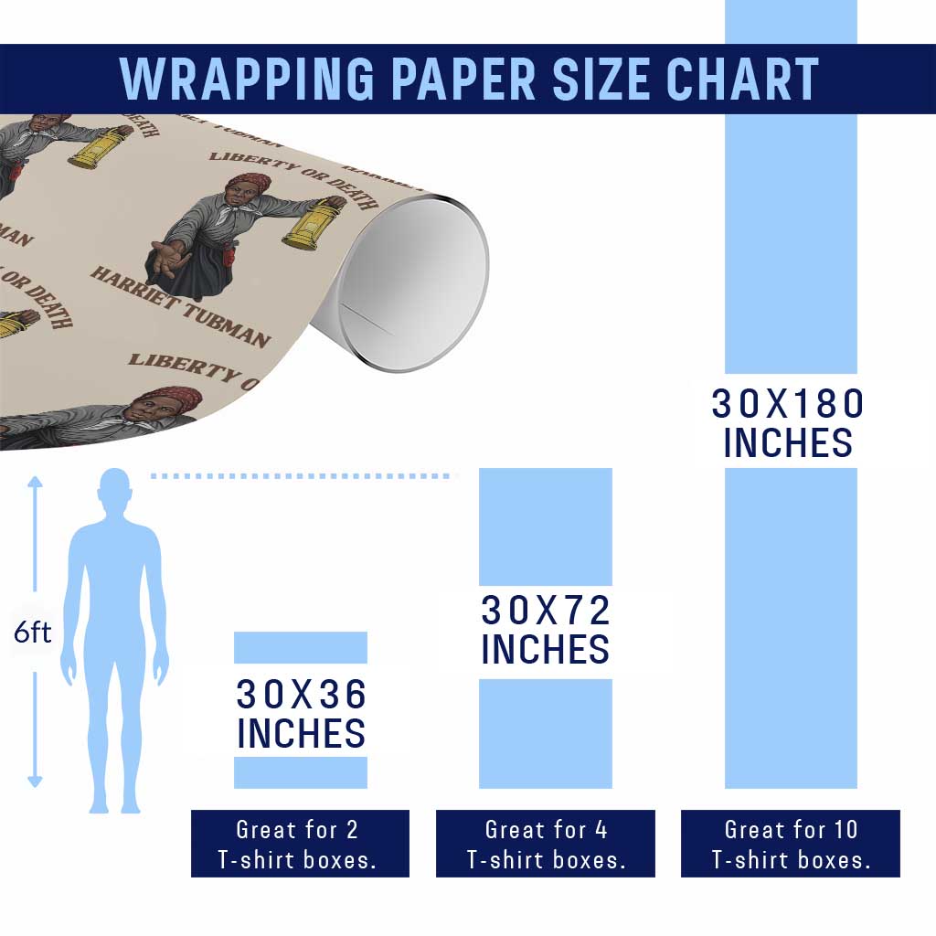 Harriet Tubman Freedom Quote Wrapping Paper Roll Liberty Or Death - Wonder Print Shop
