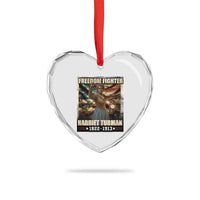 Harriet Tubman Heart Crystal Glass Ornament Black History African American Leader Gift