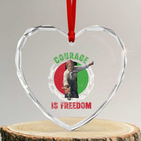 Harriet Tubman Heart Crystal Glass Ornament Courage Is Freedom Black History Hero