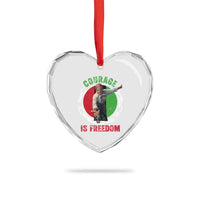 Harriet Tubman Heart Crystal Glass Ornament Courage Is Freedom Black History Hero