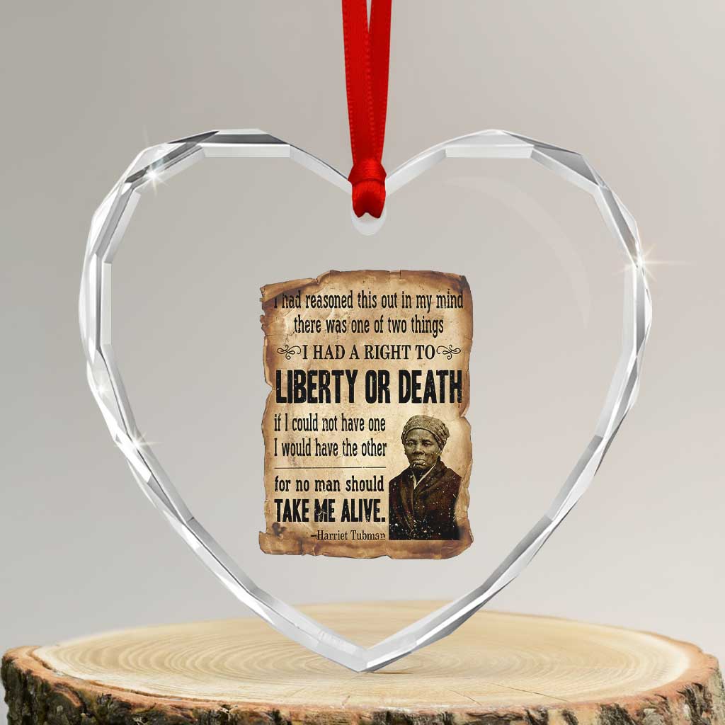 Harriet Tubman Heart Crystal Glass Ornament Liberty Or Death Black History Legacy