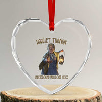 Harriet Tubman Heart Crystal Glass Ornament Underground Railroad Hero Black History Month Gift