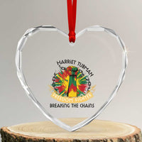 Harriet Tubman Heart Crystal Glass Ornament Underground Railroad Hero Breaking Chains