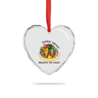 Harriet Tubman Heart Crystal Glass Ornament Underground Railroad Hero Breaking Chains