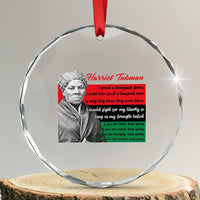 Harriet Tubman Legacy Crystal Glass Ornament Pan African Flag Freedom Fighter Quote