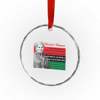 Harriet Tubman Legacy Crystal Glass Ornament Pan African Flag Freedom Fighter Quote