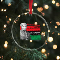 Harriet Tubman Legacy Crystal Glass Ornament Pan African Flag Freedom Fighter Quote
