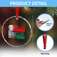 Harriet Tubman Legacy Crystal Glass Ornament Pan African Flag Freedom Fighter Quote