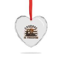 Harriet Tubman Legacy Heart Crystal Glass Ornament Courage Is Freedom