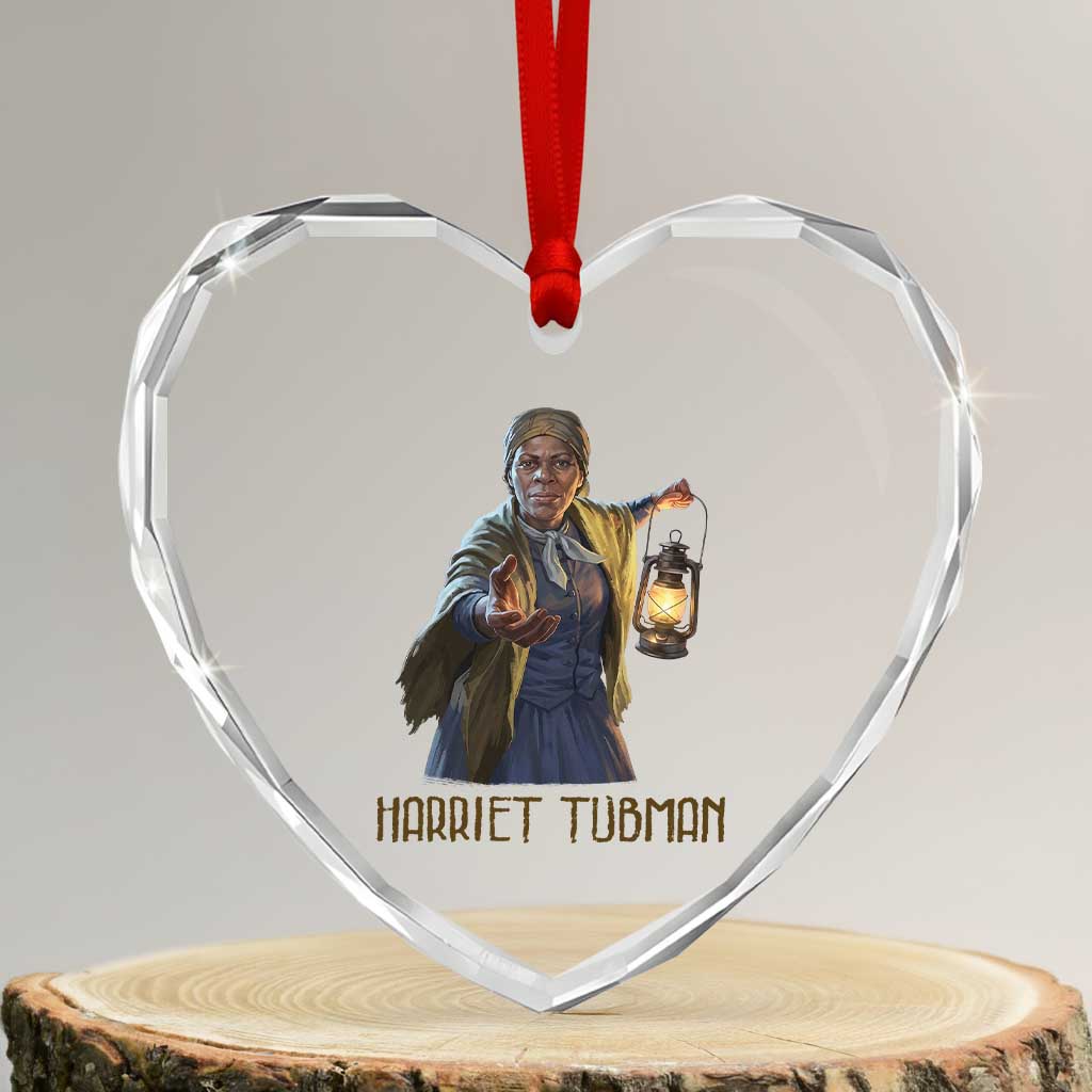 Harriet Tubman Legacy Heart Crystal Glass Ornament Gift For History Lovers