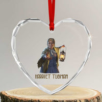 Harriet Tubman Legacy Heart Crystal Glass Ornament Gift For History Lovers
