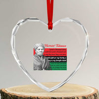 Harriet Tubman Legacy Heart Crystal Glass Ornament Pan African Flag Freedom Fighter Quote