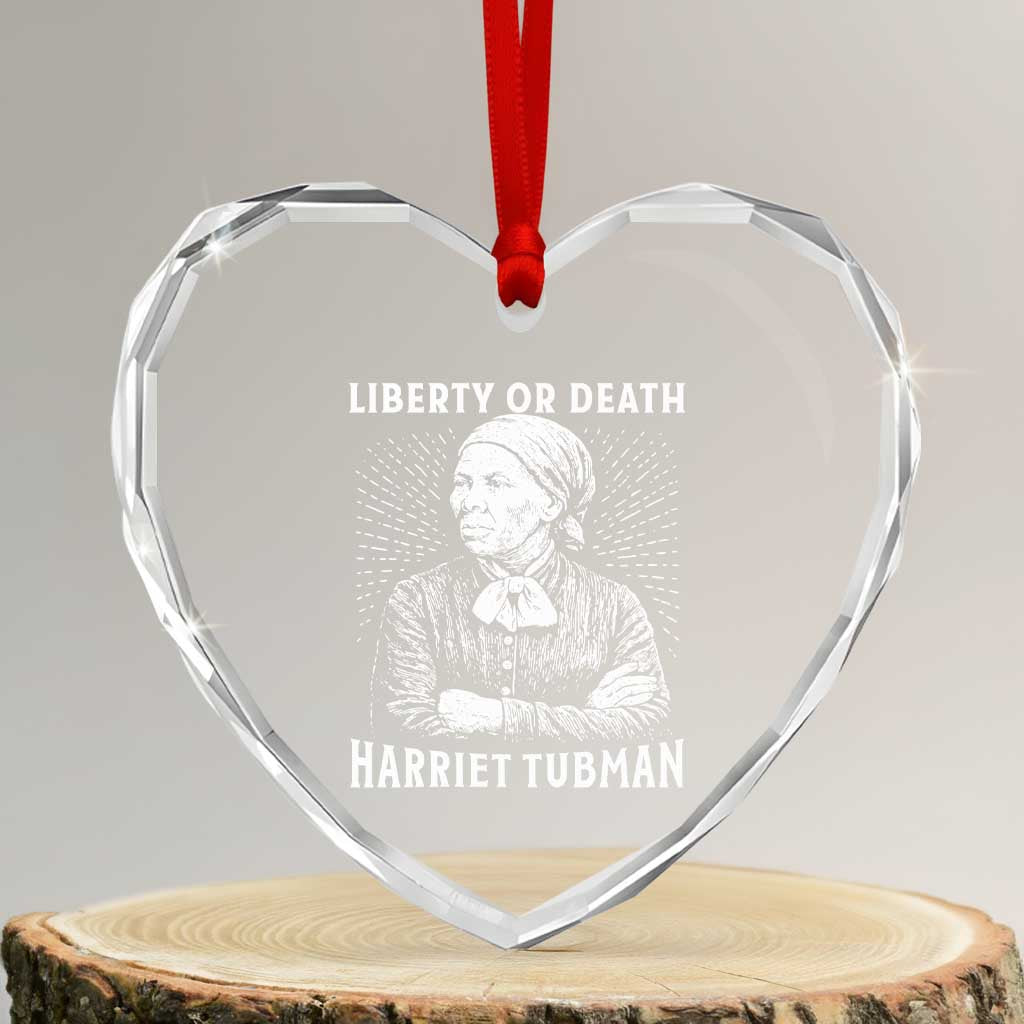 Harriet Tubman Liberty Or Death Heart Crystal Glass Ornament Female Empowerment History Gift - Wonder Print Shop