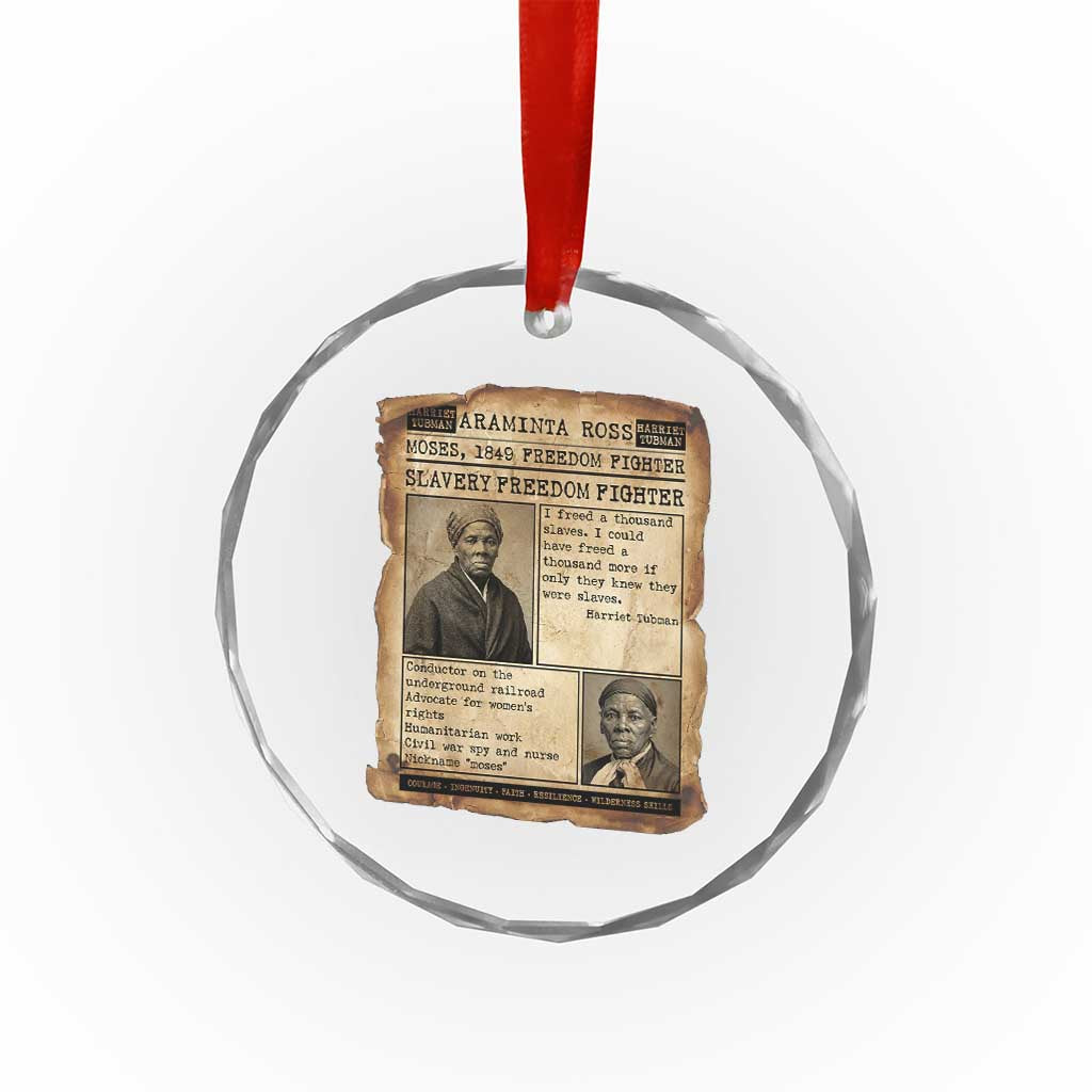 Harriet Tubman Newspaper Crystal Glass Ornament Slavery Freedom Fighter Historical