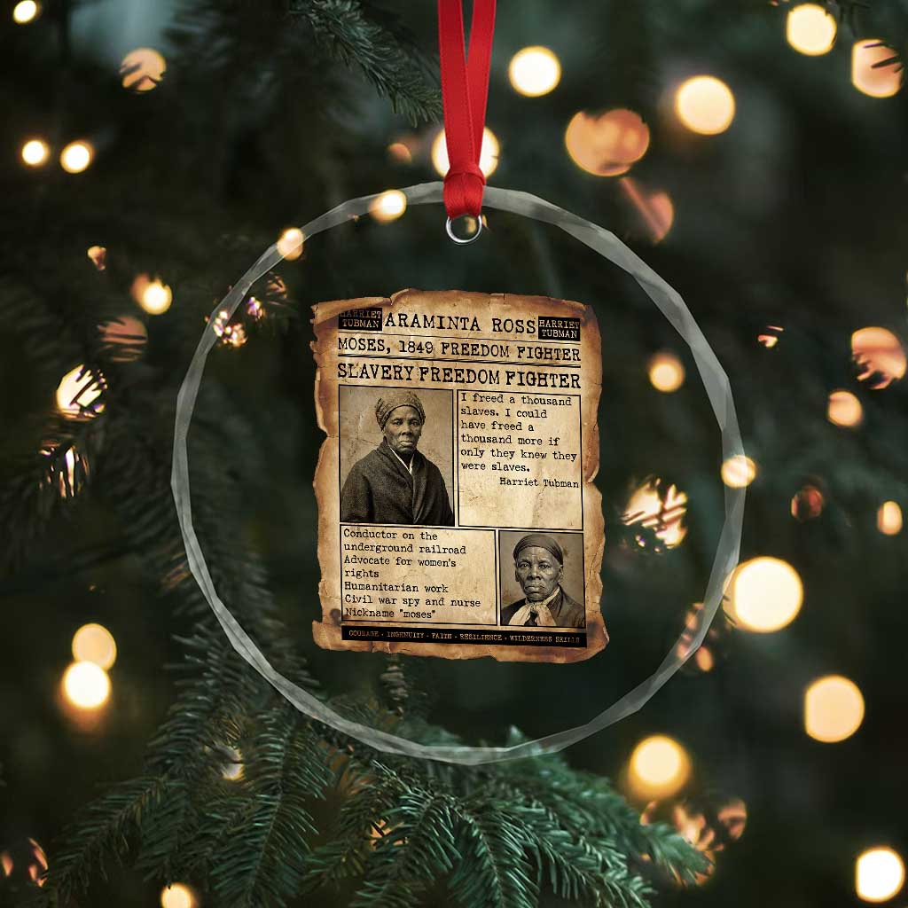 Harriet Tubman Newspaper Crystal Glass Ornament Slavery Freedom Fighter Historical
