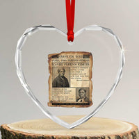 Harriet Tubman Newspaper Heart Crystal Glass Ornament Slavery Freedom Fighter Historical