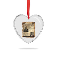Harriet Tubman Newspaper Heart Crystal Glass Ornament Slavery Freedom Fighter Historical