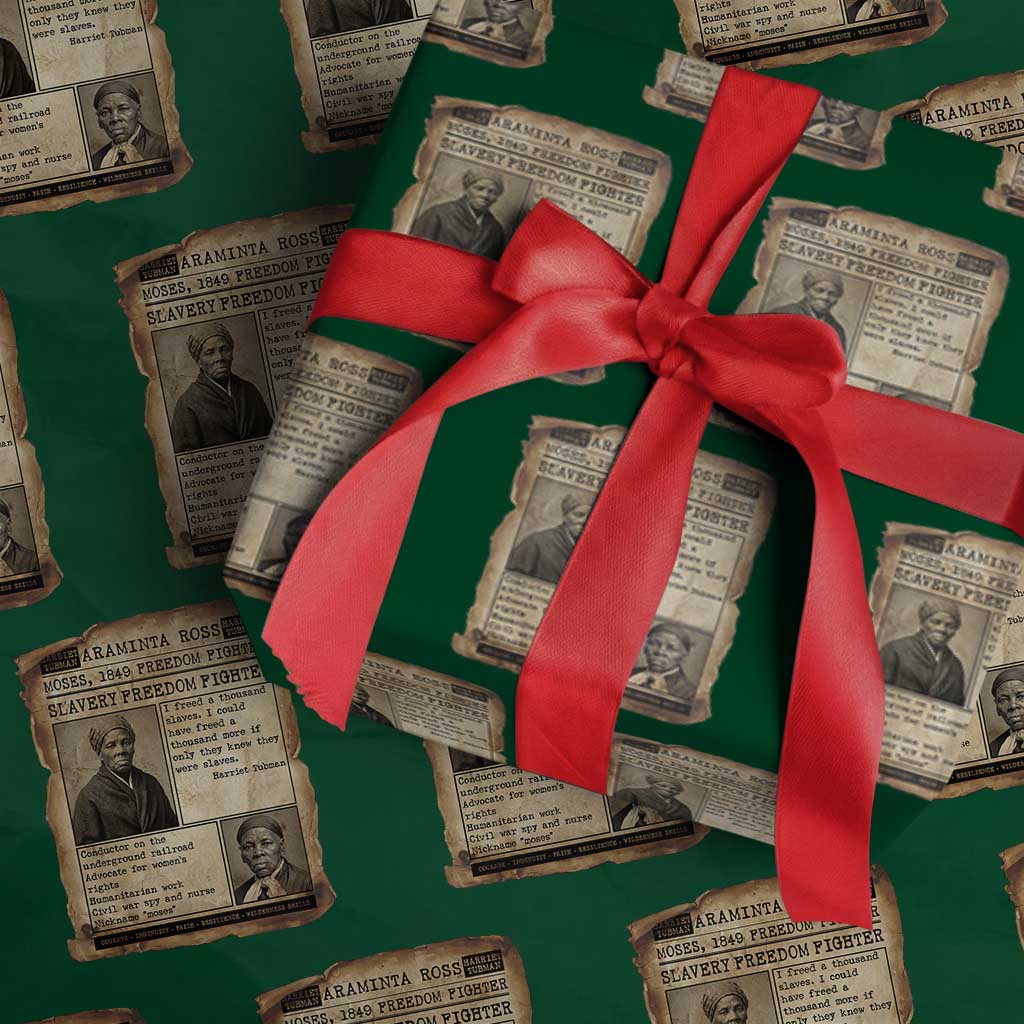 Harriet Tubman Newspaper Wrapping Paper Roll Slavery Freedom Fighter Historical