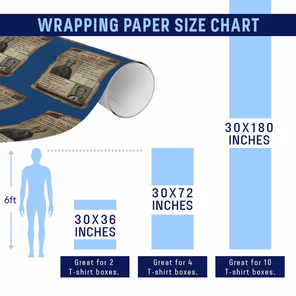 Harriet Tubman Newspaper Wrapping Paper Roll Slavery Freedom Fighter Historical
