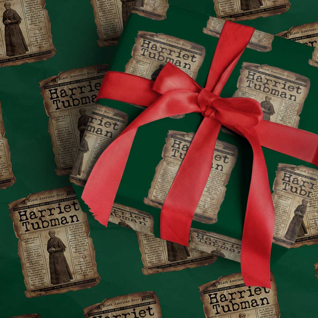 Harriet Tubman Newspaper Wrapping Paper Roll Strong Black Woman Leader Gift - Wonder Print Shop