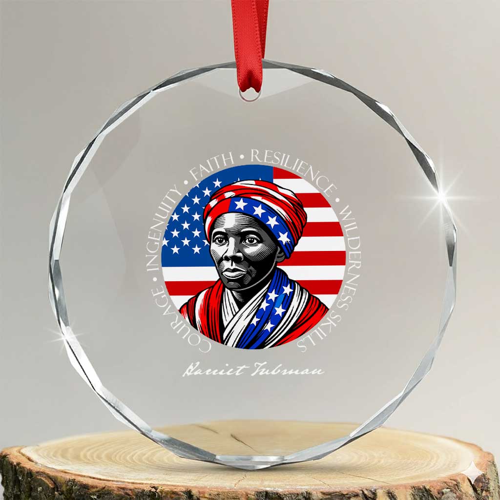 Harriet Tubman Patriotic Crystal Glass Ornament Black History Month Gift