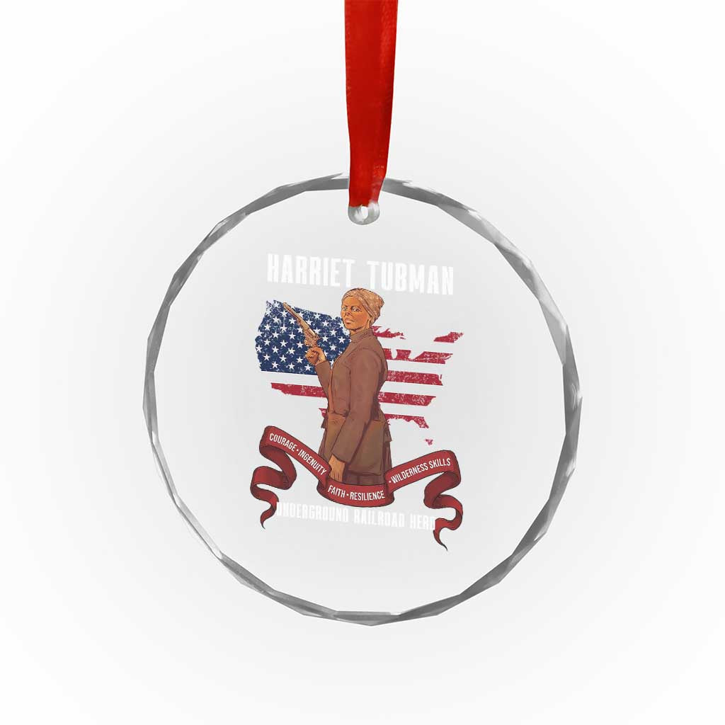 Harriet Tubman Patriotic Crystal Glass Ornament Strong Black Women Pride
