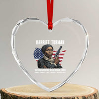 Harriet Tubman Patriotic Heart Crystal Glass Ornament Female Empowerment History Gift