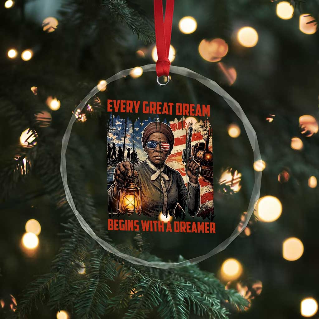 Harriet Tubman Quote Crystal Glass Ornament Every Great Dream Begins With A Dreamer - Wonder Print Shop