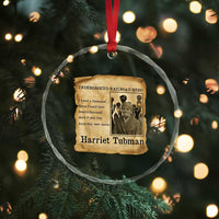 Harriet Tubman Quote Crystal Glass Ornament I Freed A Thousand People Vintage Poster - Wonder Print Shop